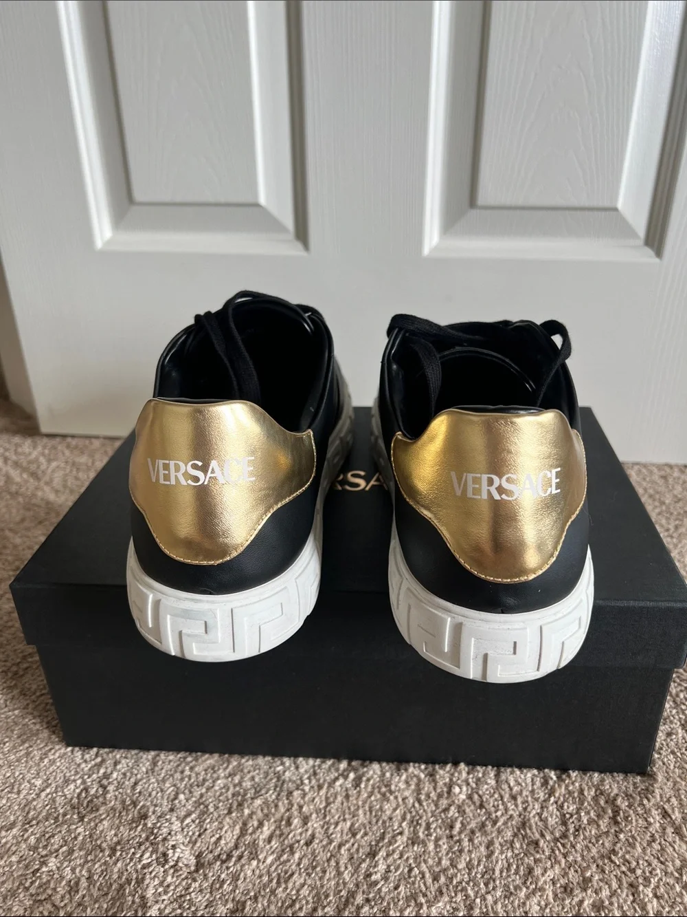 Greca Leather Sneakers